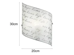 Wandleuchte SIGNA mit Glasschirm & Signatur Dekor, Höhe 30cm