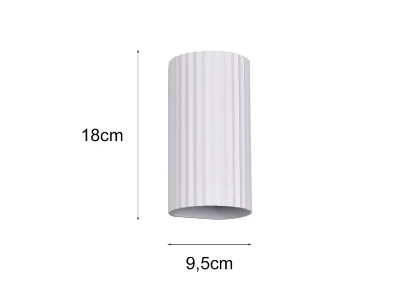 Wandleuchte SOKA mit Up and Down Lichteffekt, Metall Weiß, Höhe 18cm