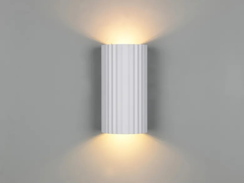 Wandleuchte SOKA mit Up and Down Lichteffekt, Metall Weiß, Höhe 18cm