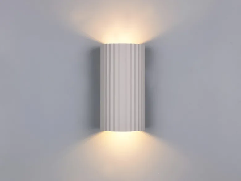 Wandleuchte SOKA mit Up and Down Lichteffekt, Metall Hellgrau, Höhe 18cm