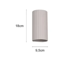 Wandleuchte SOKA mit Up and Down Lichteffekt, Metall Hellgrau, Höhe 18cm