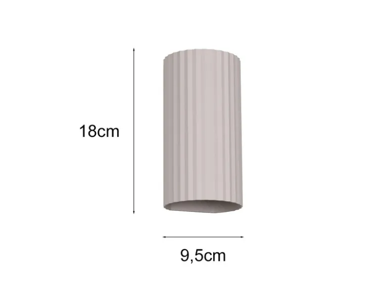 Wandleuchte SOKA mit Up and Down Lichteffekt, Metall Hellgrau, Höhe 18cm