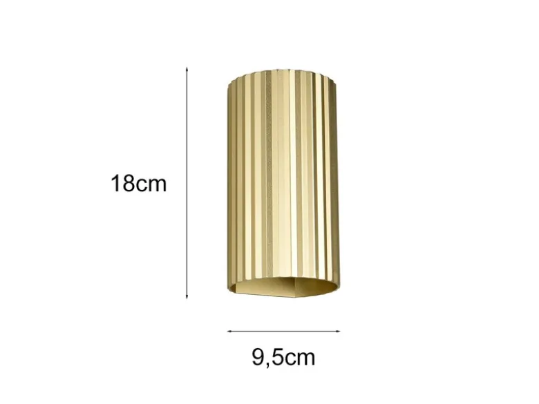 Wandleuchte SOKA mit Up and Down Lichteffekt, Metall Gold, Höhe 18cm