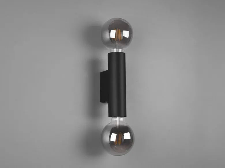 Wandleuchte VANNES 2 Flammig Schwarz, Up and Down Light, Höhe 18cm
