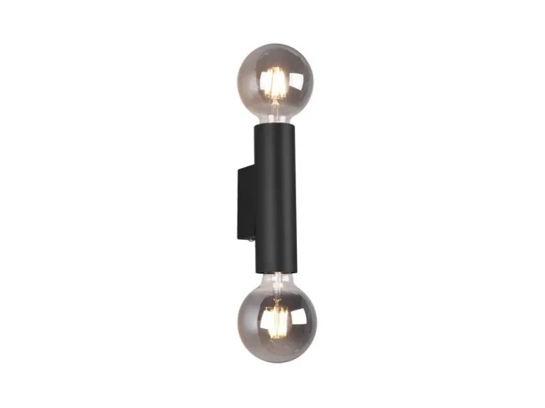 Wandleuchte VANNES 2 Flammig Schwarz, Up and Down Light, Höhe 18cm