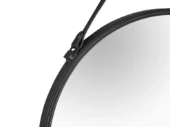 Wandpiegel CORNELIA rund Metallrahmen Schwarz zum Aufhängen Ø 55cm