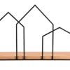 Wandregal JOLEEN aus Holz Natur und Metall Schwarz, Breite 48cm