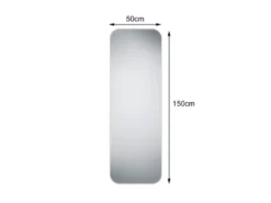 Wandspiegel BRITNEY Ganzkörperspiegel Metall Rahmen Silber 50x150 cm