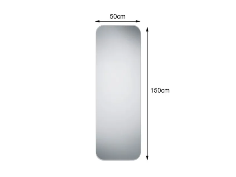 Wandspiegel BRITNEY Ganzkörperspiegel Metall Rahmen Silber 50x150 cm