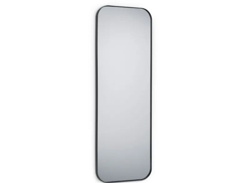 Wandspiegel BRITNEY Ganzkörperspiegel Metall Rahmen Schwarz 50x150 cm