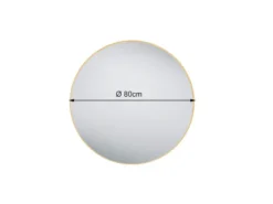 Wandspiegel BRITNEY mit Rahmen goldfarbig - großer Metallspiegel Ø80cm