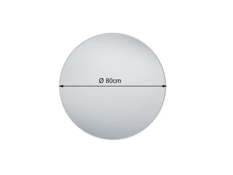 Wandspiegel BRITNEY mit Rahmen in Silber - großer Metallspiegel Ø80cm