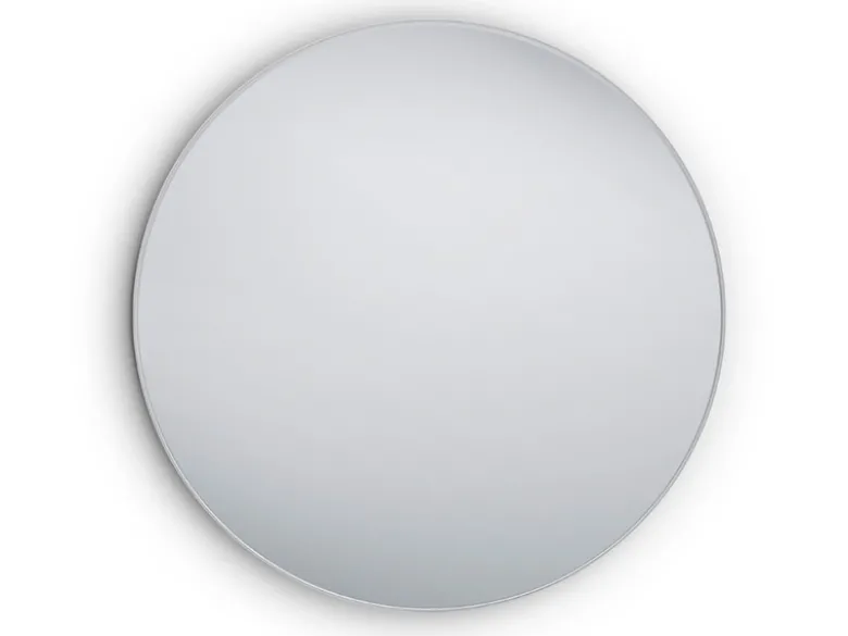 Wandspiegel BRITNEY mit Rahmen in Silber - großer Metallspiegel Ø80cm