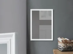 Wandspiegel FRIEDA rechteckig mit Dekor Rahmen in Weiß 50x70cm