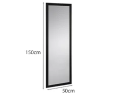 Wandspiegel JULIETTE Ganzköperspiegel Alluminium Rahmen Schwarz 50 x 150cm