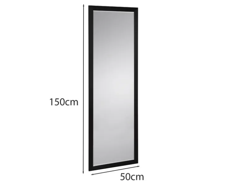 Wandspiegel JULIETTE Ganzköperspiegel Alluminium Rahmen Schwarz 50 x 150cm