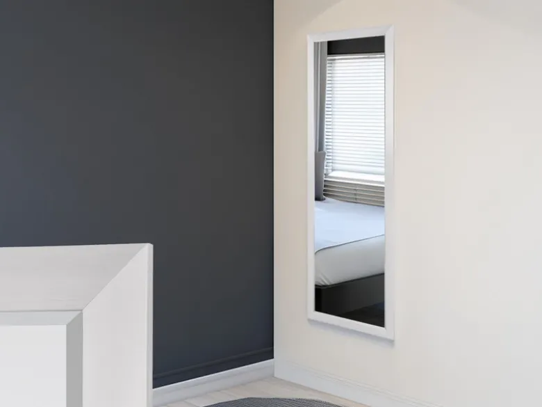 Wandspiegel JULIETTE Ganzköperspiegel Aluminium Rahmen in Silber 50 x 150cm