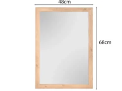 Wandspiegel KIM rechteckig mit Rahmen in Holz Dekor 48 x 68cm