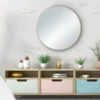 Wandspiegel MILA mit Rahmen Gold - Metallspiegel Ø50cm