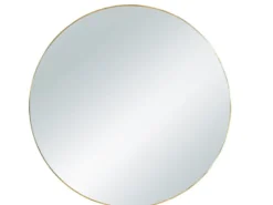 Wandspiegel MILA mit Rahmen Gold - Metallspiegel Ø50cm