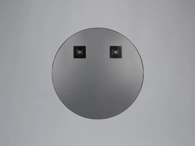 Wandspiegel MILA mit schwarzem Rahmen - Metallspiegel Ø50cm