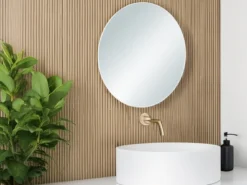 Wandspiegel MILA rund Metallrahmen Weiß Ø 50cm