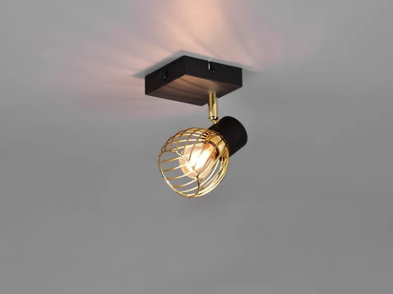 Wandstrahler ARDON mit Gitter Lampenschirm in Gold, Breite 9cm