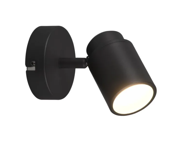 Wandstrahler Badezimmerlampe Schwarz, Tiefe 15,5cm inkl. GU10 LED