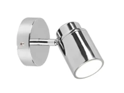 Wandstrahler Badezimmerlampe ANGELO Silber Chrom, Höhe 15,5cm