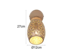 Wandstrahler BIDAR Coffee mit Schalter & Stanzmuster, Breite 12cm