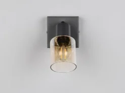 Wandstrahler CADIZ mit schwenkbarem Glasschirm Amberfarbig, Breite 9cm