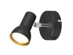 Wandstrahler CANTAR Metall Schwarz, Spot schwenkbar, Breite 8cm