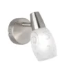 Wandstrahler COLMAR Metall Silber matt mit Dekorglas satiniert, Breite 8cm