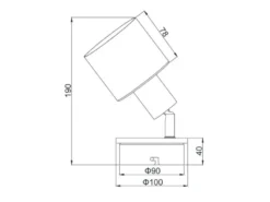 Wandstrahler & Deckenstrahler SHANTI Hellgrau mit Holz, Breite 9cm