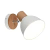 Wandstrahler DELUME aus Metall in Weiß & Holzoptik, Höhe 19cm