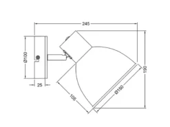 Wandstrahler DELUME aus Metall in Weiß & Holzoptik, Höhe 19cm