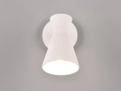 Wandstrahler ENZO Retro Weiß mit Schalter & Stecker, Breite 12cm