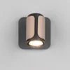 Wandstrahler GILLAN Metall Schwarz / Coffee mit Schalter, Breite 12cm