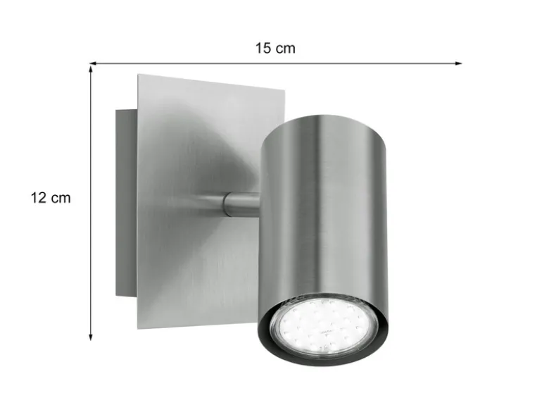 Wandstrahler MARLEY Silber, GU10-Sockel, Breite 12cm