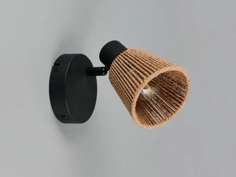 Wandstrahler NATREL mit Lampenschirm aus Papiergarn, Breite 10cm