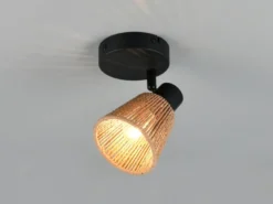 Wandstrahler NATREL mit Lampenschirm aus Papiergarn, Breite 10cm