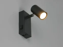 Wandstrahler TARYN Schwarz mit Schalter, Breite 6cm