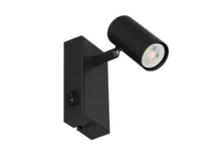 Wandstrahler TARYN Schwarz mit Schalter, Breite 6cm
