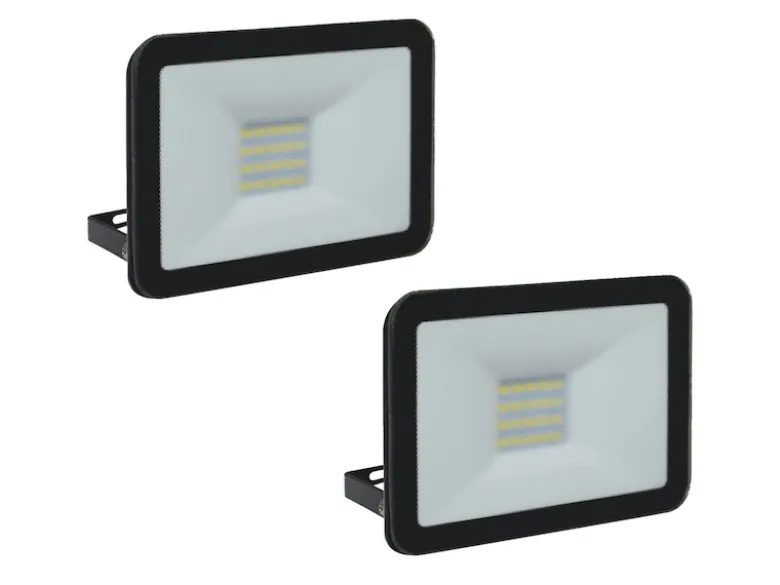 20 Watt LED Strahler ALU, 2er SET 5000 Kelvin Neutralweiß, IP65, 12x16cm
