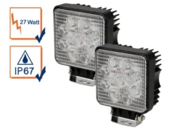 27 Watt LED Strahler ALU 2er SET, 4250 Kelvin Neutralweiß, IP67, 13,5x11cm