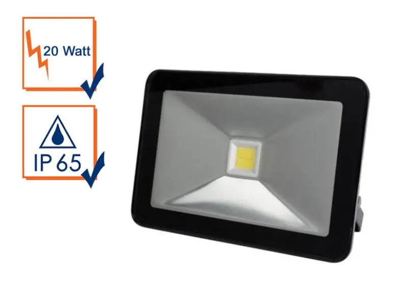 20 Watt LED Strahler ALU, 4000 Kelvin Neutralweiß, IP65, 13x18cm