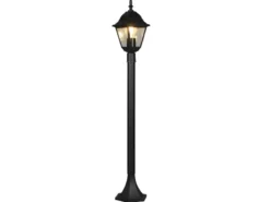 Wegeleuchte Aluminium Schwarz, Gartenlaterne mit E27 LED, Höhe 100cm