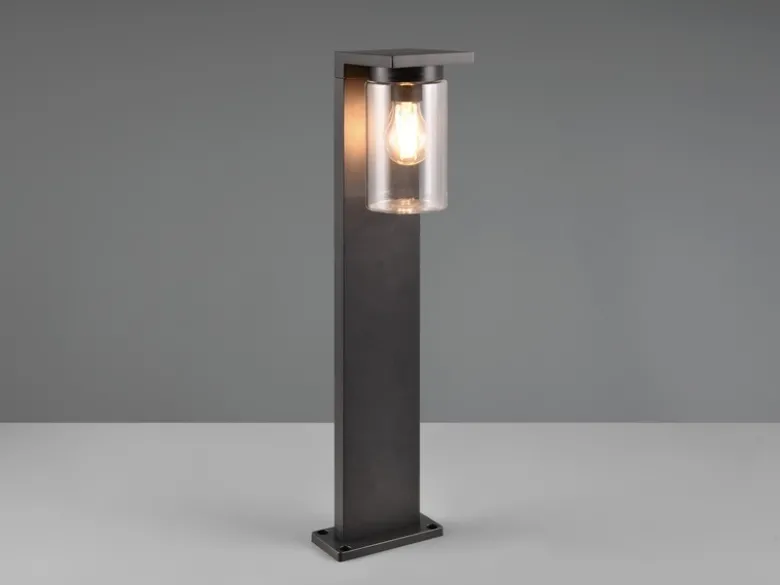 Wegeleuchte ARDILA aus Aluminium Schwarz mit E27 Glasschirm, Höhe 65cm