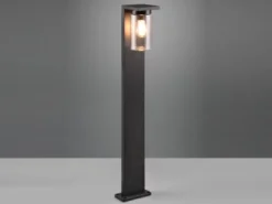 Wegeleuchte ARDILA aus Aluminium Schwarz mit E27 Glasschirm, Höhe 100cm