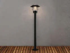 Wegeleuchte Außenlaterne MODENA aus Aluminium Schwarz, Höhe 98cm